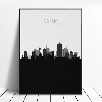 Wiens Skyline Lærred Kunst Udskriver Væg Plakat Stue Dekoration Uden Ramme