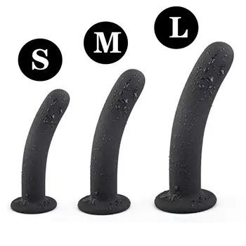 Mini Glat Silikone Dildo Anal Plug Sort Silikone Massageapparat med sugekop Vandtæt Klitoris Masturbator Voksen Sex Legetøj