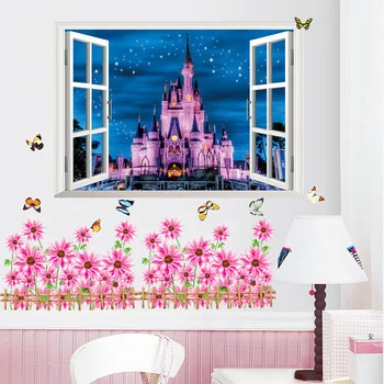 Disney Slot wall stickers Soveværelse Tilbehør 3DVIEW Vindue stickers til børneværelset Stue boligindretning plakater