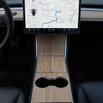 Bil Central Kontrolpanel Klistermærke Til Tesla Model 3 Tilbehør Interiør Stil Auto Beskyttende Film Carbon Fiber, Træ, Korn Ny