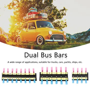 Universal Dual-rækken Busbar 4/6/8 Position Uafhængigt af Uafhængige Bus Bar Varme Shrinkable Rør Terminal Til Bil, Lastbil, Skib, Båd