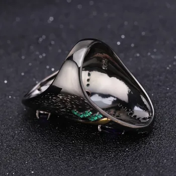 PERLE 'S BALLET Georgia O' keeffe Blad Ring Til 0,80 Ct Naturlige Ametyst 925 Sterling Sølv med Håndlavet Finger Ringe til Kvinder Bijoux