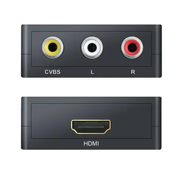 1080P HDMI-til-RCA AV-Konverter Composite CVBS Audio Video Adapter til en PAL/NTSC Praktiske Adapter Kabel EU Stik Bundt 2 ONLENY