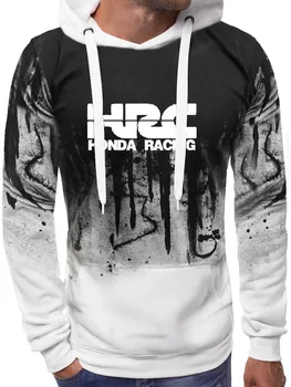 Hættetrøjer Mænd HRC løb motorcykel Bil Logo Print Sweatshirt Foråret Efteråret Gradient Mænd Hoodie hip hop harajuku Casual Hoody