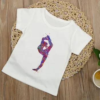 CDJLFH 2020 Piger Tøj Gymnastik Malet Nyhed Fjer Kærlighed Mønster Trykt T-Shirt Pige Harajuku Børn Tshirt Drenge t-shirts