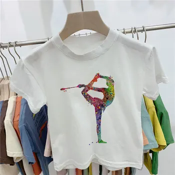 CDJLFH 2020 Piger Tøj Gymnastik Malet Nyhed Fjer Kærlighed Mønster Trykt T-Shirt Pige Harajuku Børn Tshirt Drenge t-shirts