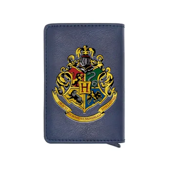 Classic Fashion Hogwarts Symbol Mønster Digital Print Læder Kortholder Tegnebog Mænd Kvinder Charme Mini Kort Pung
