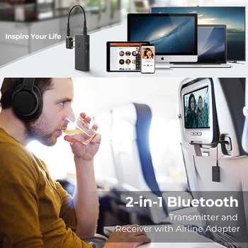 Bluetooth-5.0 Aptx LL Lav Latency Fly Flyselskab Flyvning Adapter Sender Til Bose Bluetooth-TWS Hovedtelefon Øretelefon Øretelefoner