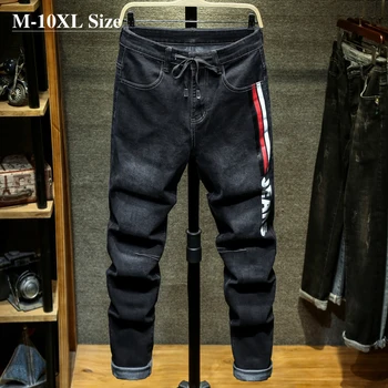 Plus Størrelse 7XL 8XL 9XL 10XL Mænd ' s Harem Jeans Mode Trykt Casual Denim Bukser Foråret Efteråret Bukser Streetwear Mandlige Brand