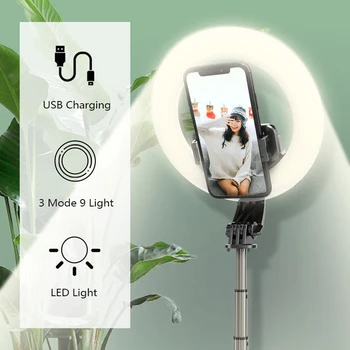5 Tommer LED Lys-Ring Til Selfie Lampe Ring Lys Stativ Med Lampe Fotografering Belysning Til Youtube Holder Kameraet Ring Lys