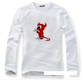 Den nye UNIX LINUX, FREEBSD red devil T-shirt i bomuld med lange ærmer efteråret foråret fans fuld ærmet T-shirt