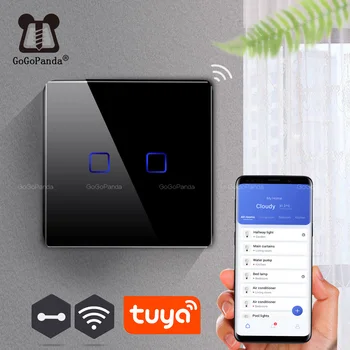 EU-Standard 1 Måde Wifi App Control Wall Light Controller Smart Home Automation Touch Skifte Amazon Google Gome Tuya