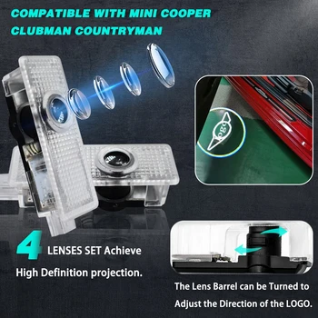 Til Mini Cooper R55 R57 R58 R59 R60 Clubman Landsmand JCW LED Bil Døren Logo, Indretning, Lys-Emblem Laser Projekt Ghost Skygge Lampe