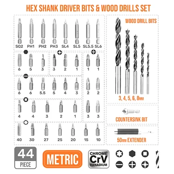 Universal Power Værktøjer Kits Skruetrækker Bit Sæt Slidser På Tværs Torx Bor For Metal, Træ, Plast Enhed Reparation Indvirkning Driver