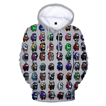 2020 Blandt Os mænd Hoodie 3D-print Sweatshirt med Lange Ærmer til Mænd Unisex Hoodie Streetwear Video Spil Harajuku Tøj Plus Størrelse