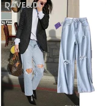 Dave&Di modeblogger Kendall Jenner vintage mødre jeans kvinde, høj talje jeans, slidte jeans for kvinder boyfriend jeans for kvinder
