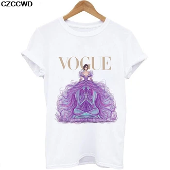 En Nederdel Lavet Af Gyldne Løver Print Kvindelige T-Shirt Vogue Brev Løse Kvinder t-shirts 90'erne Toppe, T-shirt Grafisk Tøj Elegant Pige