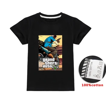 Grand Theft Auto GTA 5 T-Shirt Piger Kids Baby Boy Tøj, t-shirts Bomuld GTA5 Toppe Grafiske Sort Shirts