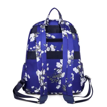 Søde Letvægts Lærred Bookbags Små skoletasker til Teenage-Piger Rejser Daypack Floral Blå Kvinder Rygsæk Mochila Feminina