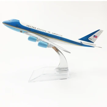 16CM 1:400 Skala Fly Air Force One, Boeing B747 Model Trykstøbt Metal Fly Fly Model Collectible Display Gaver