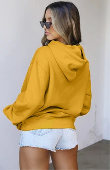 2020 Nye Mode Kvinder Brev Print Sweater med Lange Ærmer Front Lomme Snor Pullover, Efterår og Vinter Hoodie Hættetrøjer