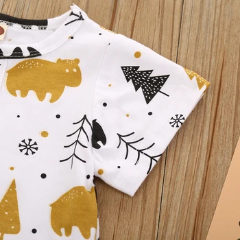 Børn Spædbarn Baby Drenge Tøj Sæt Udskrive Kort Ærme T-Shirts, Toppe+Gul Shorts 2stk