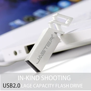 JASTER Metalen Mini-USB-Flash-Drev 128 GB, 64 GB-32 GB pendrive Cle USB Flash Stick Pen-Drev 4gb16gb 32gb, 64gb 128gb USB-Stick