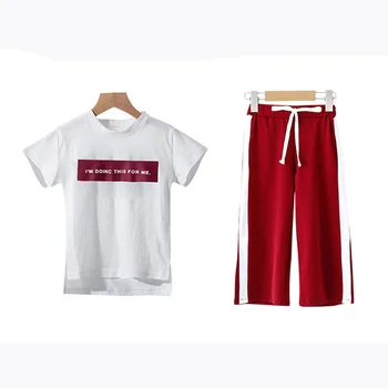 Nye Piger, Tøj Sæt Sommer Baby Kortærmet T-Shirt+Bukser 2 Stk Udstyr Bomuld Kids Outwear Børn, Pige Tøj