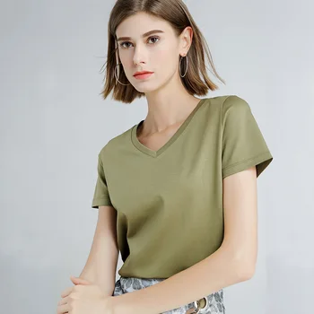 2020 Kvinder T-Shirt t-shirts Lady Solid Farve Tees Kort Ærme T-Shirts Kvindelige Sommer Toppe for Kvinde T-Shirts