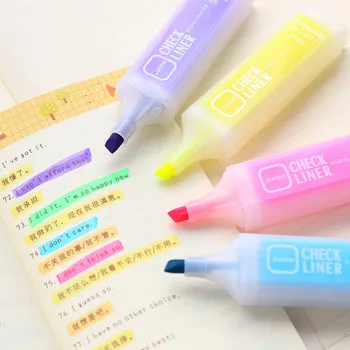6stk/pack Highlighter med Fluorescerende Markør Multi-Farve Highlighter Pen Markør Maling, Penne Sæt Stationery Office skoleartikler