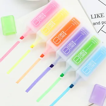 6stk/pack Highlighter med Fluorescerende Markør Multi-Farve Highlighter Pen Markør Maling, Penne Sæt Stationery Office skoleartikler