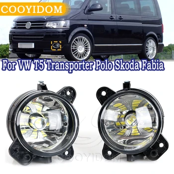 COOYIDOM LED tågeforlygter Lampe For VW Transporter T5 Multivan Caravelle Polo Gol Crafter For Skoda Fabia Roomster Montage