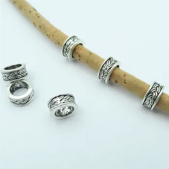 40pcs Til 5mm læder antikke splint zamak skyder stort hul perler Smykker levere Resultater Komponenter D-5-5-65