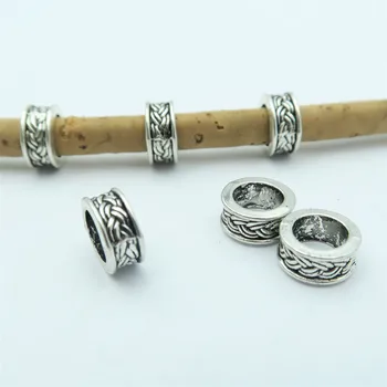 40pcs Til 5mm læder antikke splint zamak skyder stort hul perler Smykker levere Resultater Komponenter D-5-5-65