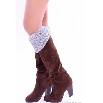 VOGELLIA Vinteren Kvinder Long Boot Mode Varm Blød Høje Hæle Ruskind Læder knæhøje Støvler For Kvinden Stor Størrelse 35-43