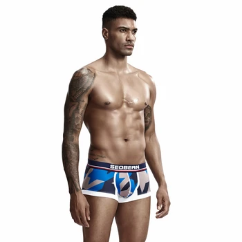 2019 Nye underbukser Sexede mænd undertøj komfortable trykt is silke trusser mænd trusser calzoncillos hombre slip Gay undertøj