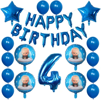 30stk Tegnefilm Baby Boss Balloner Happy Birthday Party Folie Helium-Balloner Kids Fødselsdag Part Dekorationer Luft Globos Forsyninger