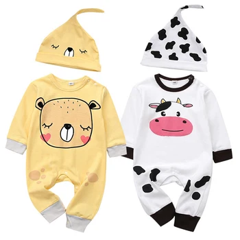 Forår Efterår Baby Tøj Spædbarn Dreng&Pige Bomuld Hooded Langærmet Baby Rompers Buksedragt Tøj, Tøj, New Born Baby Tøj