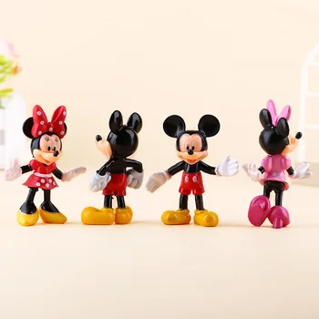 4 stk/masse Disney Action & Toy Tal Søde Mickey, Minnie Anime Tegnefilm DIY Mobiltelefon Nøglering Dukke Mini Dekoration