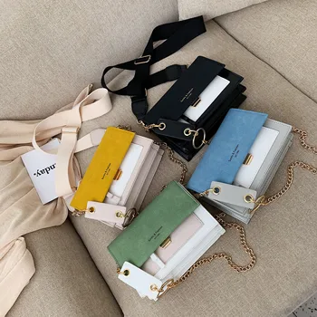 2020 brand design damer mode luksus matteret læder messenger bag kæde enkel skuldertaske damer messenger portable tegnebog