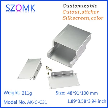 1 pc ' er, 48*91*100 mm ekstruderet aluminium kabinet skifte kasse aluminium vægmontering aluminium strømforsyning forstærker kabinet