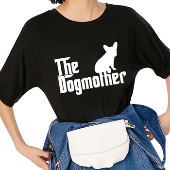 Den Dogmother Mor fransk Bulldog Mødre Harajuku T-Shirt Sjove T-shirt til Kvinder Casual Tøj Kort Ærme Toppe, t-Shirts Plus Størrelse