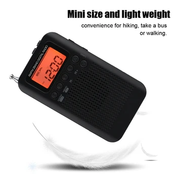 Mini-LCD-Digital FM/AM-Radio Højttaler Alarm Clock Tiden Vise 3,5 mm Stik til Hovedtelefoner Bærbare Radio