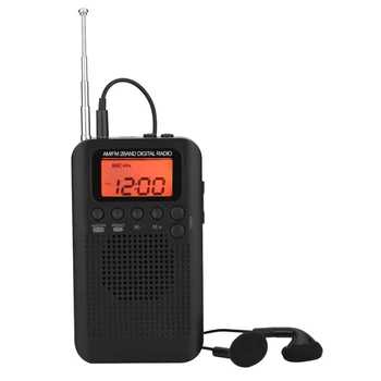 Mini-LCD-Digital FM/AM-Radio Højttaler Alarm Clock Tiden Vise 3,5 mm Stik til Hovedtelefoner Bærbare Radio