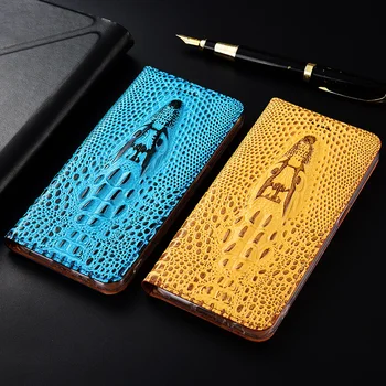 3D Krokodille Tekstur Telefon-etui Til LG G6 G7 G8 g8 ' s V30 V40 V50 ThinQ K40 K40S K50S Ægte Læder Flip Stå Telefonens Cover Taske