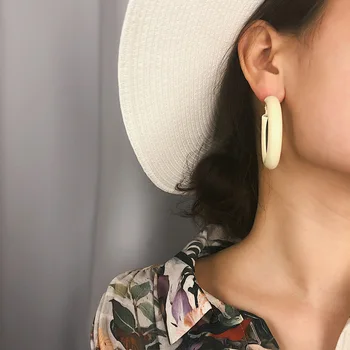 Europæiske og Amerikanske Mode Vilde Candy Farve Runde hoop Øreringe Kvindelige Farve Hul Ring Smykker Søde Romantiske Øreringe