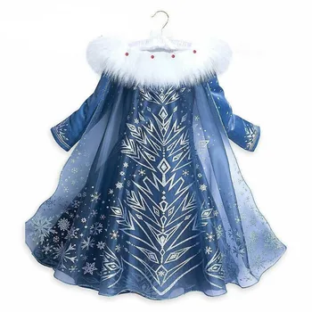 Piger elza kjole part snow queen piger kostumer til karneval prinsesse elsa carnaval vestidos de fiesta infantil nina congelados