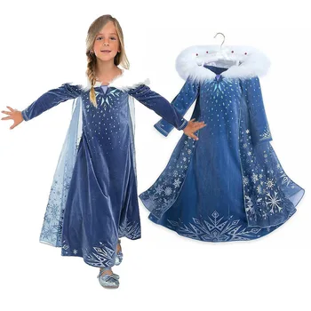 Piger elza kjole part snow queen piger kostumer til karneval prinsesse elsa carnaval vestidos de fiesta infantil nina congelados