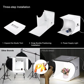 Mini LED Folde Lightbox Bærbare Fotografering Foto Studio Softbox Kamera Bordplade Optagelse Med 6 Baggrunde Puder USB-Kabel