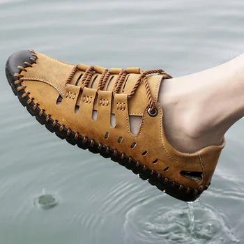 Populære mænd åndbar sandaler komfortable bløde bund fritid, til mænd sko